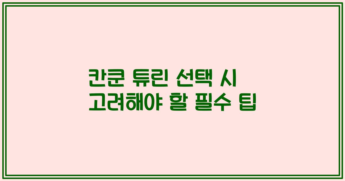 칸쿤 튜린 선택 시 고려해야 할 필수 팁